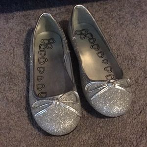 silver glitter ballet shoes